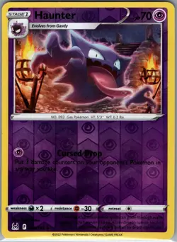 Haunter 065/196 Reverse Holo SWSH11: Lost Origin - Pokemon Card - NM - Image 1