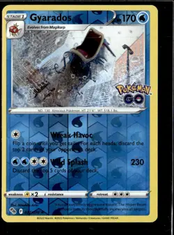 Pokemon Gyarados 022/078 Pokemon Go Reverse Holo Rare 2 Card Lot - Image 1