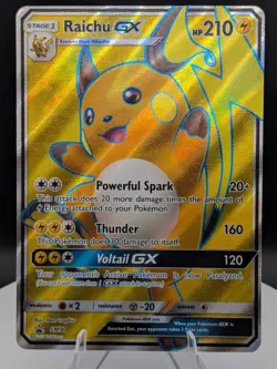 Pokemon NM: Shining Legends: Raichu GX SM90 Full Art Holo Black Star Promo (NM) - Image 1