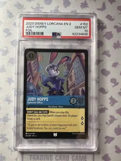 PSA 10 Disney Lorcana Judy Hoops Foil Optimistic Officer Uncommon #152 Pop 11! - Image 1