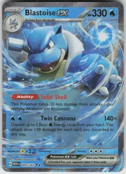 UR - 02 Holo Blastoise ex 009/165 Double Rare SV: Scarlet & Violet 151 - Image 1