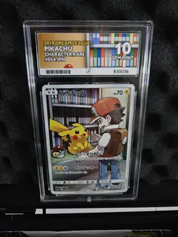 Pikachu Character Rare 2019 Dream League 054/049 CHR Gem Mint 10 - Image 1