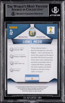 2014 Panini Prizm World Cup #12 Lionel Messi BGS 9 Mint - Image 2