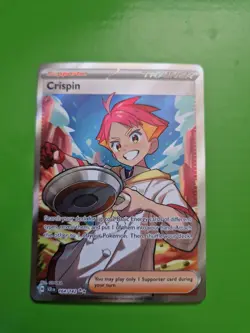 Pokemon TCG Crispin 164/142 Stellar Crown Rare Full Art Illustration Card - Image 1