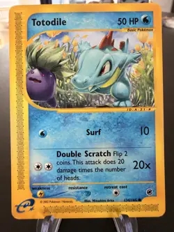 Totodile 134/165 Expedition Base Set Near Mint Pokemon Card 2002 e-Reader NM - Image 1