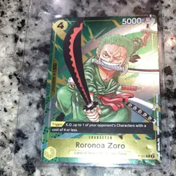 One Piece Card Game Roronoa Zoro Character Card P-042 Promo Holo 5000 Power - Image 2