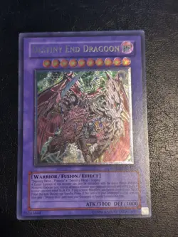 Yu-Gi-Oh ULTIMATE RARE CARD DESTINY END DRAGOON LODT-EN042 1996 COPYRIGHT NM/VLP - Image 1