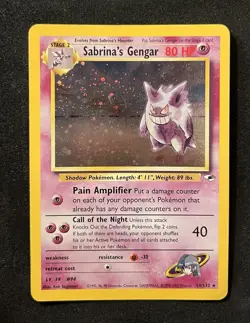 Sabrina’s Gengar 14/132 Gym Heroes Pokemon Trading Card Vintage MP - Image 2