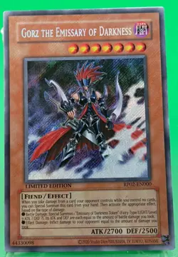 Yugioh Gorz The Emissary of Darkness RP02-EN000 Secret Rare Pack Fresh Factory E - Image 1