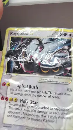 Rayquaza Gold Star EX Deoxys Card 107/107 Series - Heavily Played Damaged Cond - Image 2