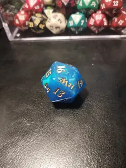 MTG D20 Magic 2021 (M21) Jumbo Oversized Die Bundle Blue Gold - Image 1