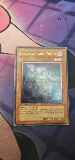 YuGiOh Plaguespreader Zombie Ultimate 1st Edition Misprint Double Stamped - LP - Image 1