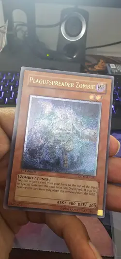 YuGiOh Plaguespreader Zombie Ultimate 1st Edition Misprint Double Stamped - LP - Image 3