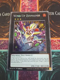 Yugioh Wind-Up Zenmaines RA04-EN168 Platinum Secret Rare 1st Edition Near Mint - Image 1