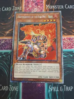 Yugioh Brotherhood of the Fire Fist - Bear RA04-EN198 Platinum Secret 1st Ed NM - Image 1
