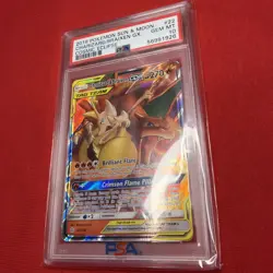 PSA 10 - CHARIZARD & BRAIXEN GX #22 SUN & MOON COSMIC ECLIPSE 2019 POKEMON - Image 1