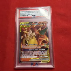 PSA 10 - CHARIZARD & BRAIXEN GX #22 SUN & MOON COSMIC ECLIPSE 2019 POKEMON - Image 3