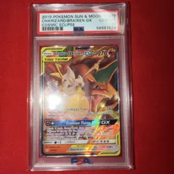 PSA 10 - CHARIZARD & BRAIXEN GX #22 SUN & MOON COSMIC ECLIPSE 2019 POKEMON - Image 4