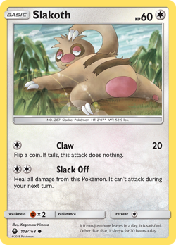 SLAKOTH 113/168 COMMON CELESTIAL STORM POKEMON REVERSE HOLO NEAR MINT - Image 1