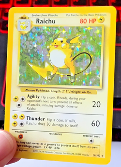 Pokemon TCG: Raichu Base Set #14/102 Holo LP - Image 2
