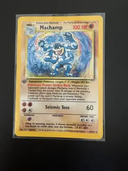 Machamp Holo 8/102 1st Edition Base Set WOTC 1999 Pokemon Card - Image 1