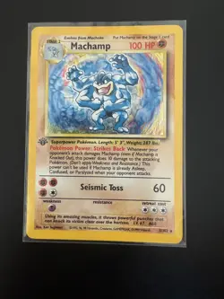 Machamp Holo 8/102 1st Edition Base Set WOTC 1999 Pokemon Card - Image 2