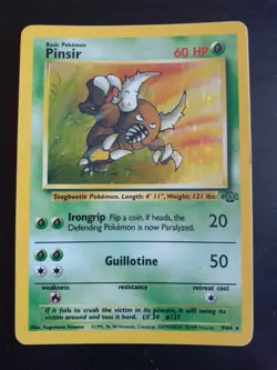 Pinsir 9/64 Jungle Set Holo Rare Pokemon Card 1999 WOTC Vintage TCG LP - Image 1