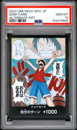 2022 ONE PIECE JAPANESE OP01-ROMANCE DAWN ALTERNATE ART DON!! CARD PSA 10 - Image 1