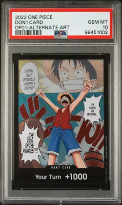 2022 ONE PIECE OP01-ROMANCE DAWN ALTERNATE ART DON!! CARD PSA 10 - Image 1