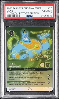 2023 DISNEY LORCANA EN P1-PROMO #20 GENIE - POWERS UNLEASHED PSA 10 - Image 1