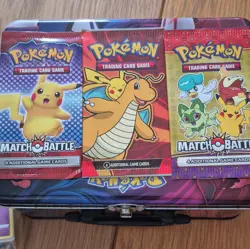 Pokemon TCG Match Battle Booster Pack Lot (3 Packs, 4 Cards Each) English 2023 - Image 1