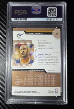2002-03 Topps Stadium Club - Michael Jordan #100 PSA 8 NM-MT - Image 2