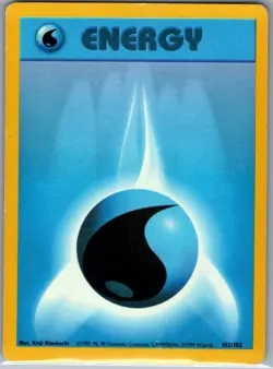 Water Energy 102/102 Non Holo Base Set - Pokemon Card - LP - Image 1