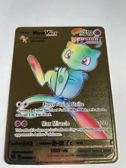Pokemon Mew Karte Metal Gold VMAX Fusion Strike Geschenk Kinder Geburtstag Mint - Image 3