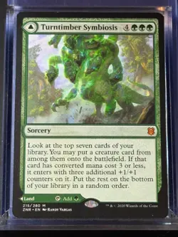 Turntimber Symbiosis // Turntimber, Serpentine Wood ZNR 215 Magic MTG Mythic NM - Image 1