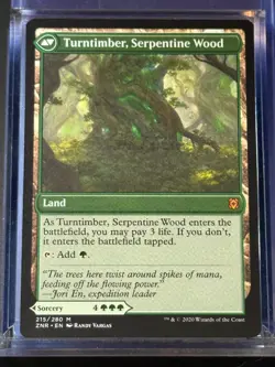 Turntimber Symbiosis // Turntimber, Serpentine Wood ZNR 215 Magic MTG Mythic NM - Image 2