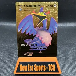 Cramorant V Gold Foil Fan Art Textured Collector Pokemon Card HP320 Max Jet - Image 1
