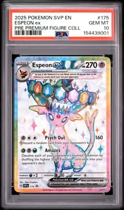 Pokemon Espeon Ex Prismatic Premium Figure Collection Promo #175 PSA 10 - Image 1