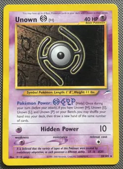 Pokemon TCG - Unown H 28/105 Neo Destiny Rare - Image 1