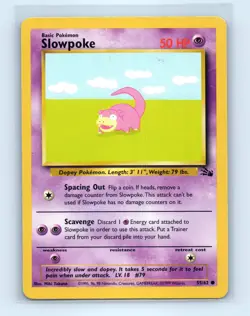 Pokemon tcg Fossil Slowpoke Moderately played - Image 1