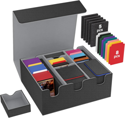 Card Storage Box for Trading Cards, 2200+ MTG Deck Box with 8 Colorful Divider T - Image 1