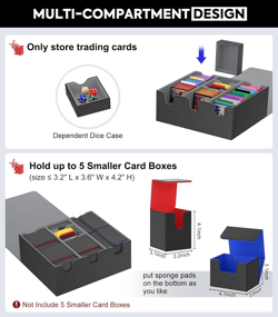 Card Storage Box for Trading Cards, 2200+ MTG Deck Box with 8 Colorful Divider T - Image 2