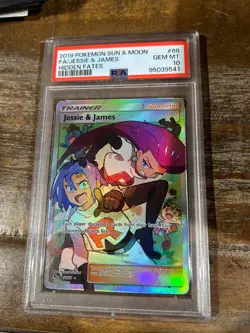 Pokemon 2019 Sun Moon Hidden Fates Full Art Trainer JESSE & JAMES #68 PSA 10 Gem - Image 1