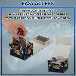 Card Deck Box, MTG Commander Deck Box for Trading Cards, 100+ Sleeved Cards with - Image 4