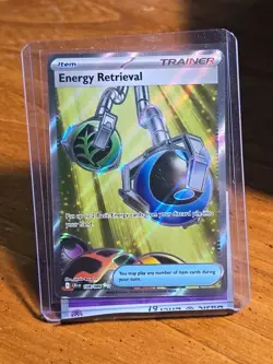 Pokemon Energy Retrieval Trainer-Item Full Art Holo CRI Chaos Rising 108/086 - Image 1