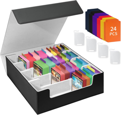 Card Deck Storage Box for Trading Cards 3000+MTG Deck Box with 24 Colorful Divid 744759838414 - Image 1