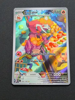 Crocalor 202/193 Illustration Rare, Paldea Evolved, Full Art Holo Pokemon TCG - Image 1