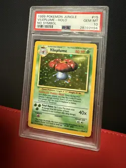 1999 Pokemon Jungle *NO SYMBOL* #15 Vileplume-Holo PSA 10 - Image 3