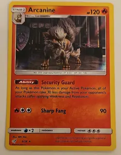 POKEMON ARCANINE 6/18 RARE HOLO DETECTIVE PIKACHU ENGLISH 120 HP - Image 1