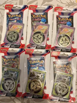 Pokemon Scarlet and Violet Base Set Blister Pack w/Coin Lot Sealed (Lot of 6) - Image 1